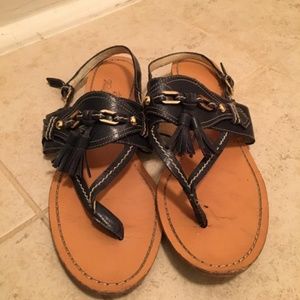 Brooks Brothers Navy blue leather sandals
